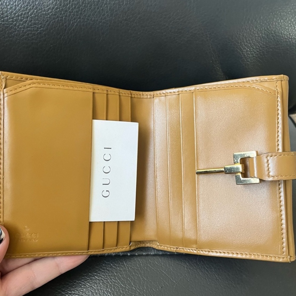 Gucci Jackie Suede & leather compact wallet - Tom ford era vintage - Picture 7 of 11